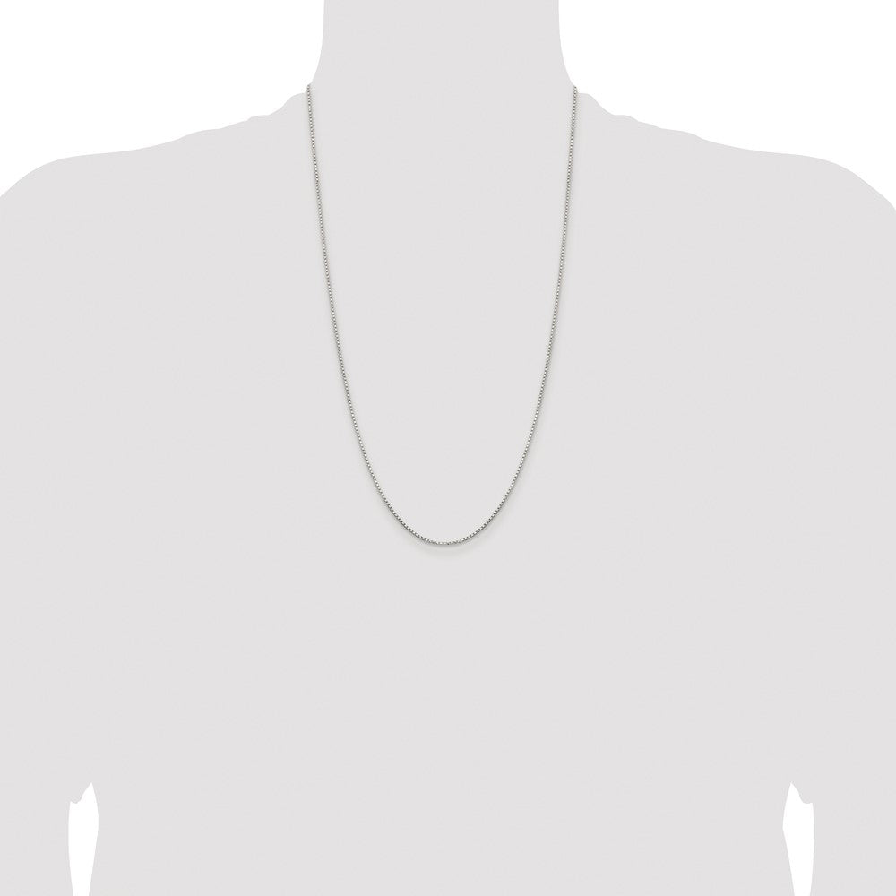 Buy Stylish 1.3mm Rhodium-Plated Sterling Silver Diamond-Cut Box Chain