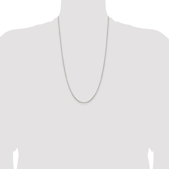 Buy Stylish 1.3mm Rhodium-Plated Sterling Silver Diamond-Cut Box Chain-4