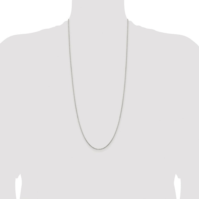Buy Stylish Rhodium-Plated Sterling Silver 1.3mm Diamond-Cut Chain - Affordable Luxury-4