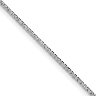 Buy Stylish 1.3mm Rhodium-Plated Sterling Silver Diamond-Cut Box Chain