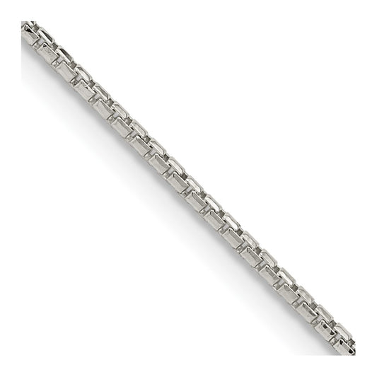 Buy 1.3mm Diamond-Cut Round Box Chain in Sterling Silver - Stylish Design