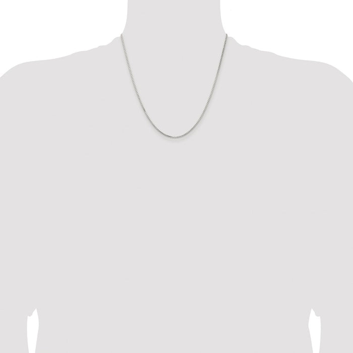 Buy Stylish Rhodium-Plated 1.5mm Diamond-Cut Round Box Chain in Silver-4