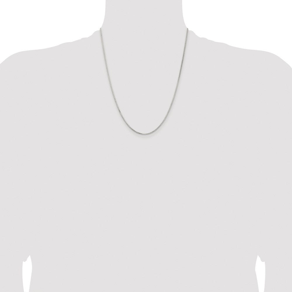 Buy Stylish Rhodium-Plated 1.5mm Diamond-Cut Round Box Chain in Silver