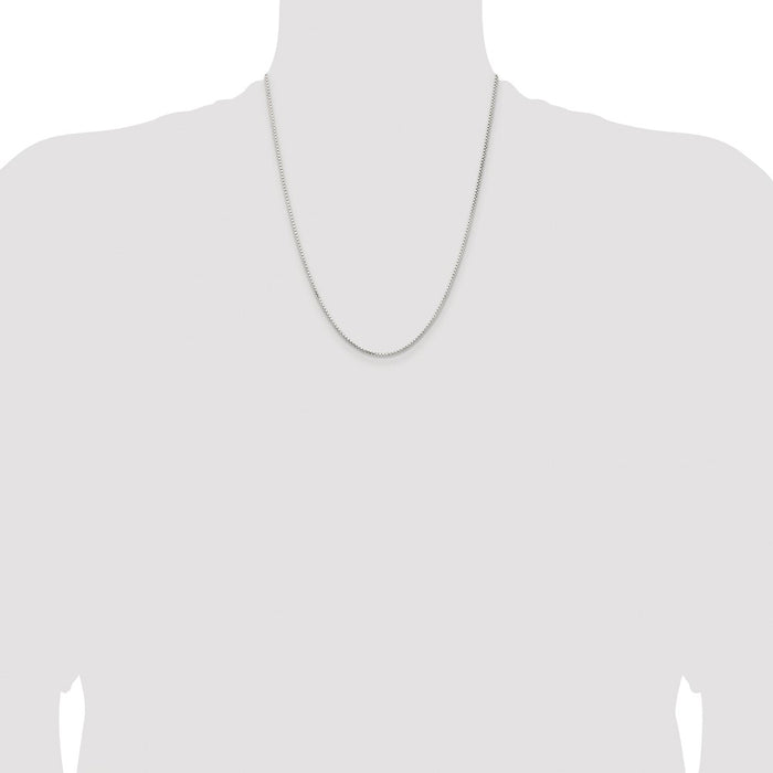 Buy Stylish Rhodium-Plated 1.5mm Diamond-Cut Round Box Chain in Silver-4