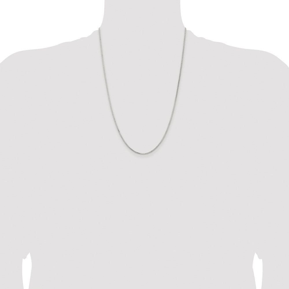 Buy Stylish Rhodium-Plated 1.5mm Diamond-Cut Round Box Chain in Silver