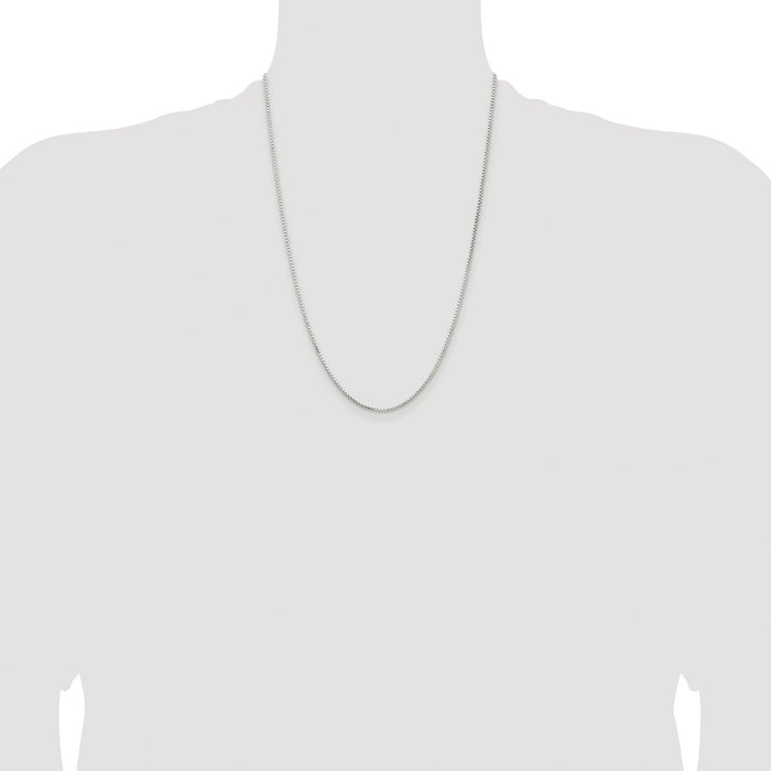 Buy Stylish Rhodium-Plated 1.5mm Diamond-Cut Round Box Chain in Silver-4