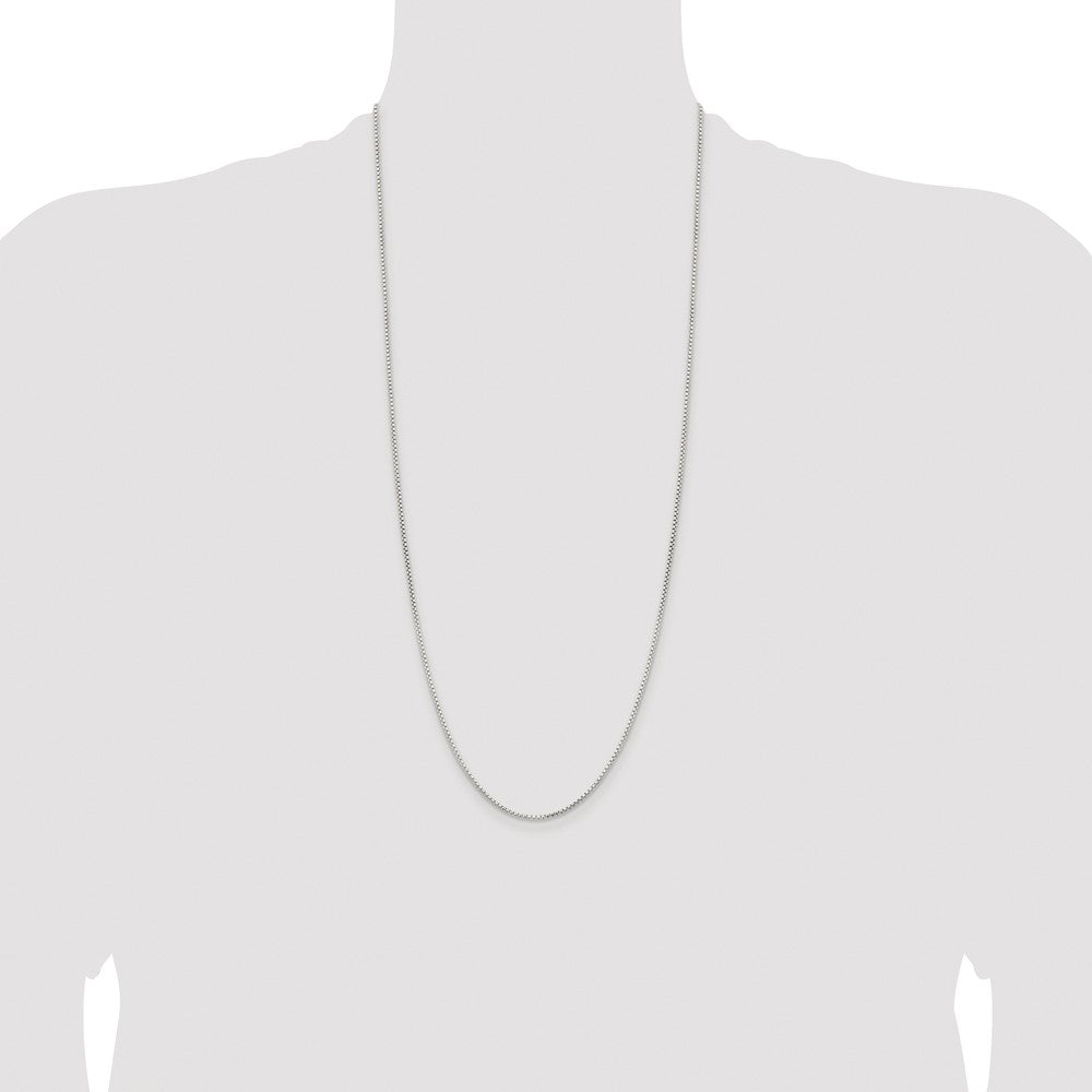 Buy Stylish Rhodium-Plated 1.5mm Diamond-Cut Box Chain in Sterling Silver