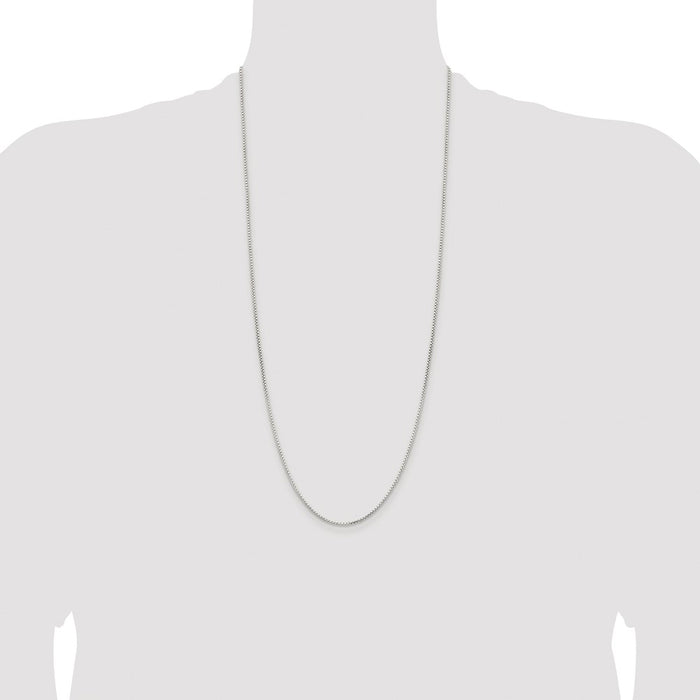 Buy Stylish Rhodium-Plated 1.5mm Diamond-Cut Box Chain in Sterling Silver-4