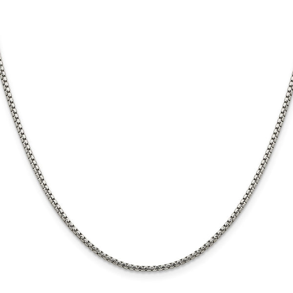 1.75mm Diamond-Cut Round Box Chain in Sterling Silver