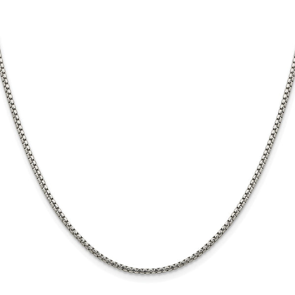 Rhodium-Plated Sterling Silver 1.75mm Diamond-Cut Box Chain