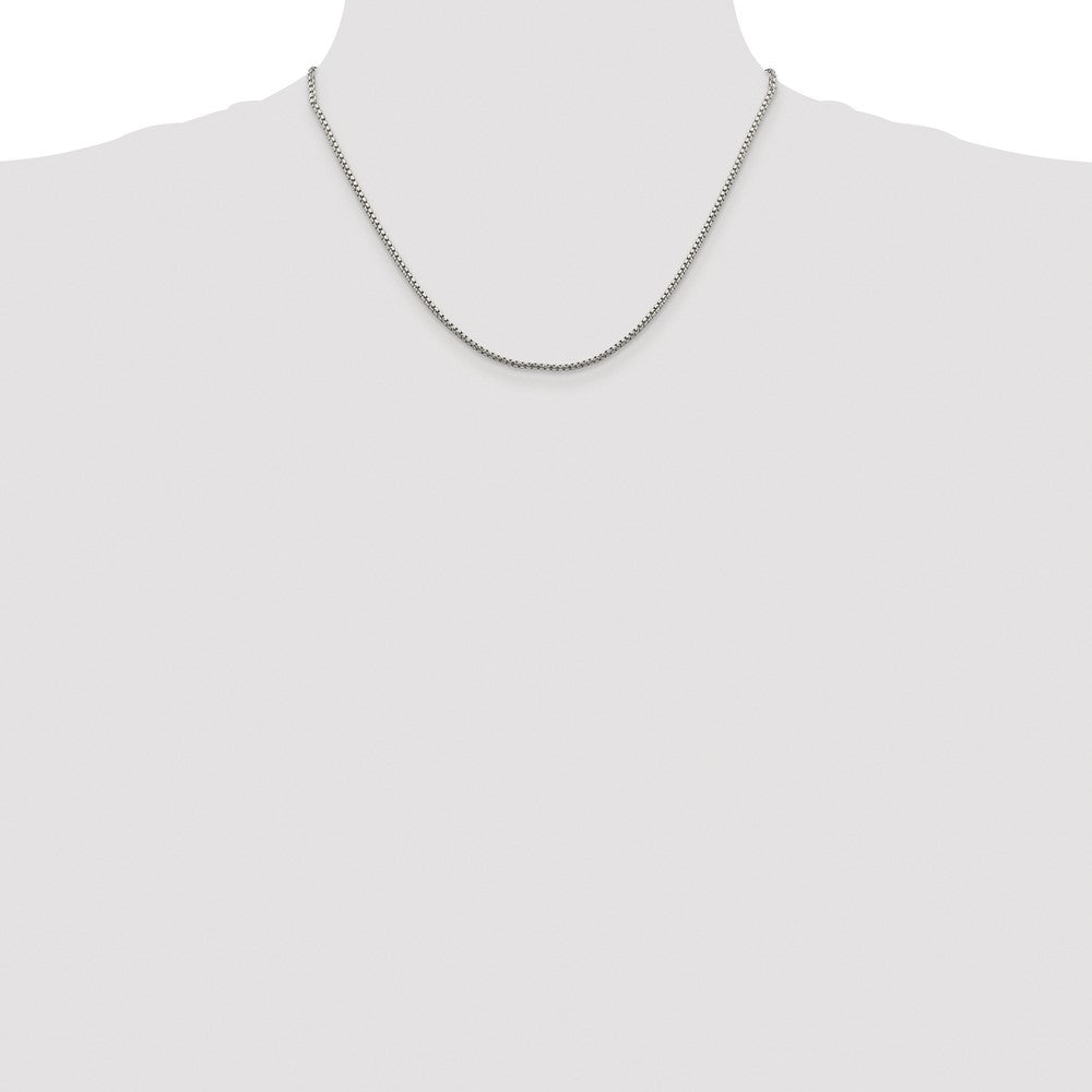 Buy Stylish Rhodium-Plated Sterling Silver 1.75mm Diamond-Cut Box Chain