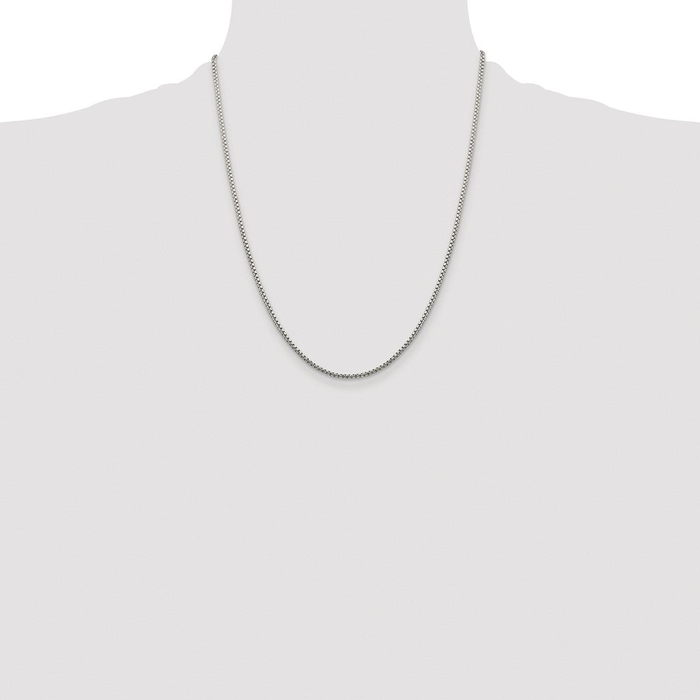Buy Stylish Rhodium-Plated Sterling Silver 1.75mm Diamond-Cut Box Chain