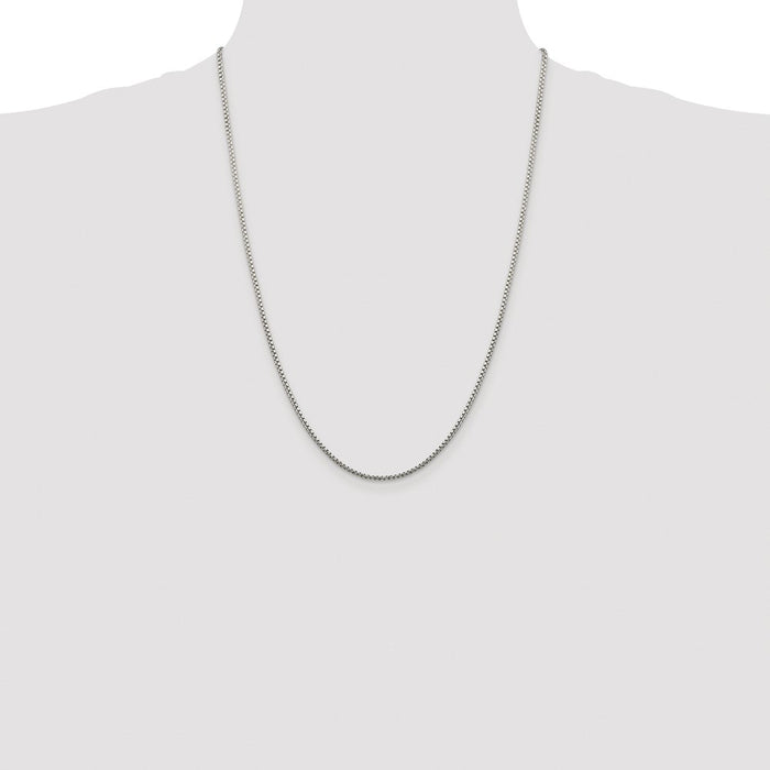High-quality Rhodium-Plated Sterling Silver 1.75mm Diamond-Cut Box Chain-4