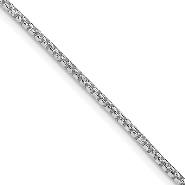 Rhodium-Plated Sterling Silver 1.75mm Diamond-Cut Box Chain