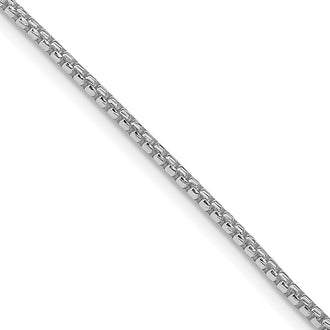 Buy Stylish Rhodium-Plated Sterling Silver 1.75mm Diamond-Cut Round Box Chain