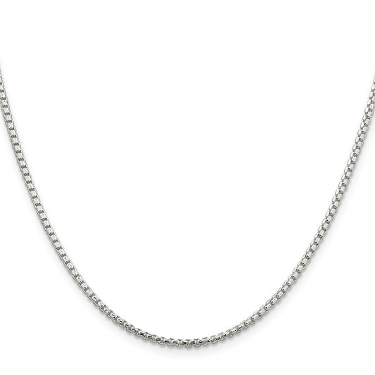 Buy 2mm Diamond-Cut Round Box Chain in Sterling Silver | Stylish & Affordable