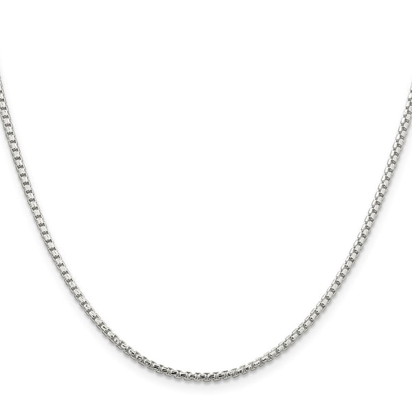 2mm Diamond-Cut Round Box Chain in Sterling Silver