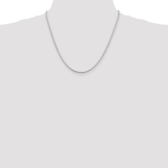 Buy 2mm Diamond-Cut Round Box Chain in Sterling Silver - Stylish Value Jewelry-4