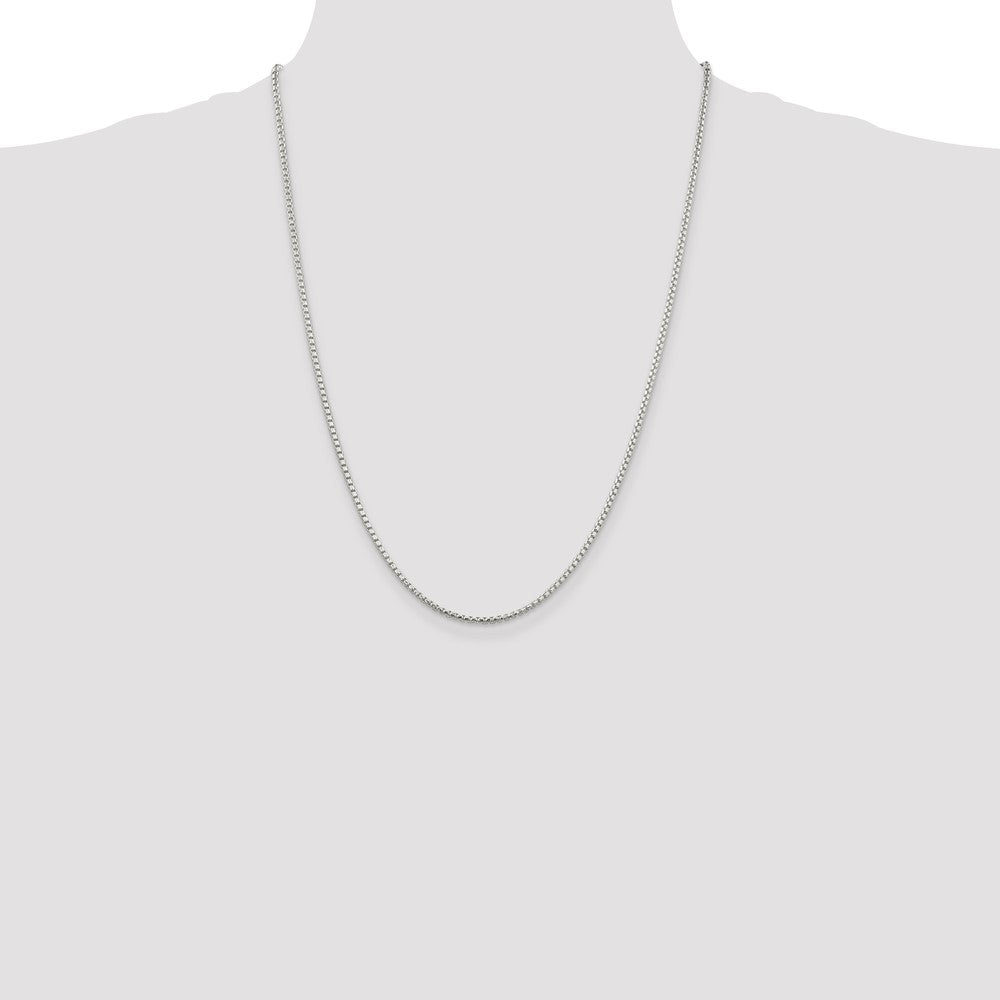 Buy 2mm Diamond-Cut Round Box Chain in Sterling Silver - Stylish Value Option!