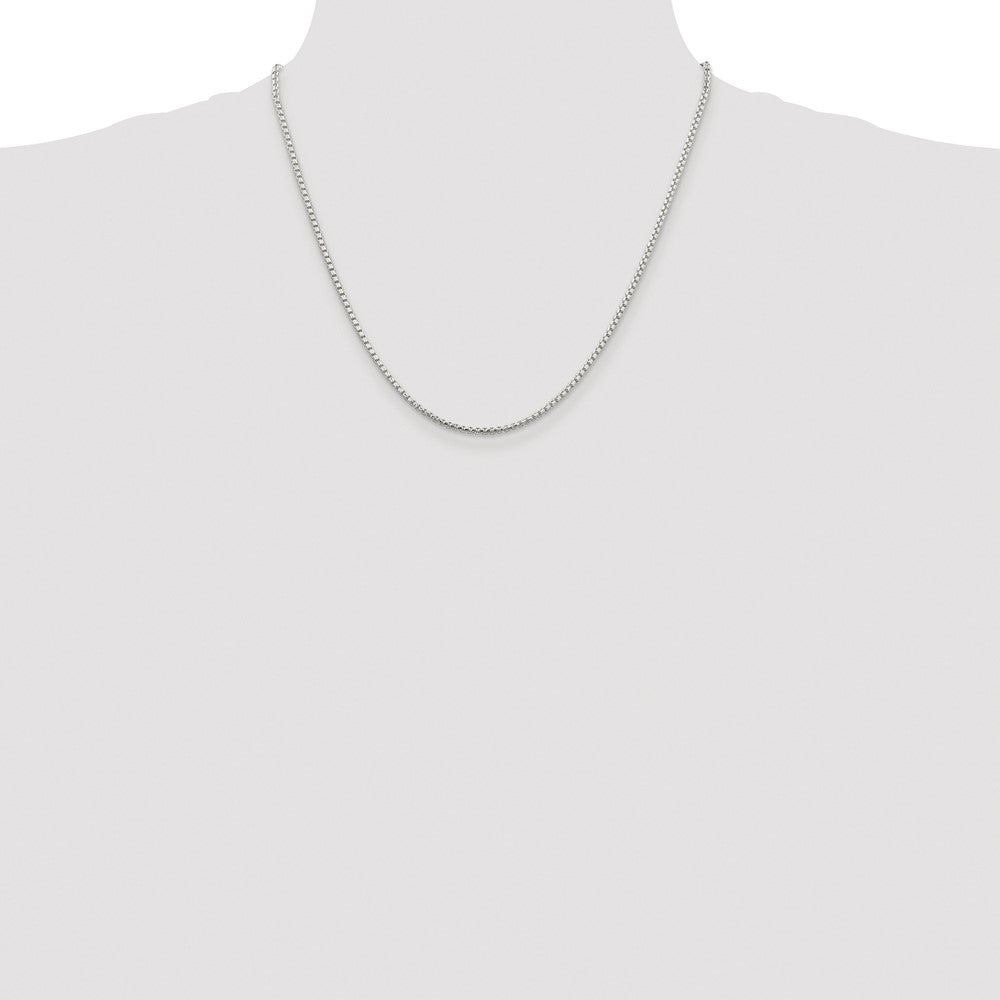 Buy Exclusive 2mm Diamond-Cut Round Box Chain in Rhodium-Plated Sterling Silver