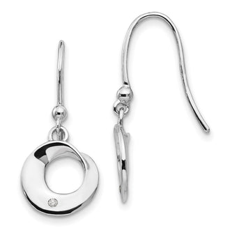High-Quality White Ice Rhodium-Plated Sterling Silver Diamond Circle Earrings