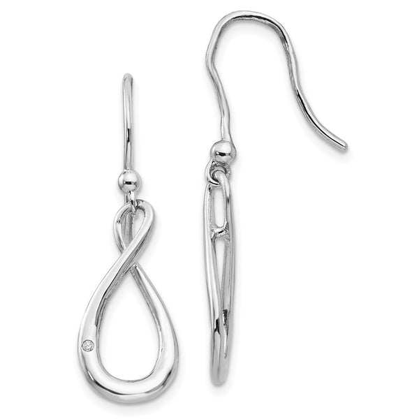 White Ice Sterling Silver Rhodium-Plated Diamond Dangle Earrings - Style GR1-1009692