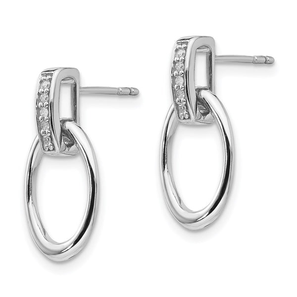 Shop Stylish White Ice Rhodium-Plated Sterling Silver Diamond Dangle Earrings