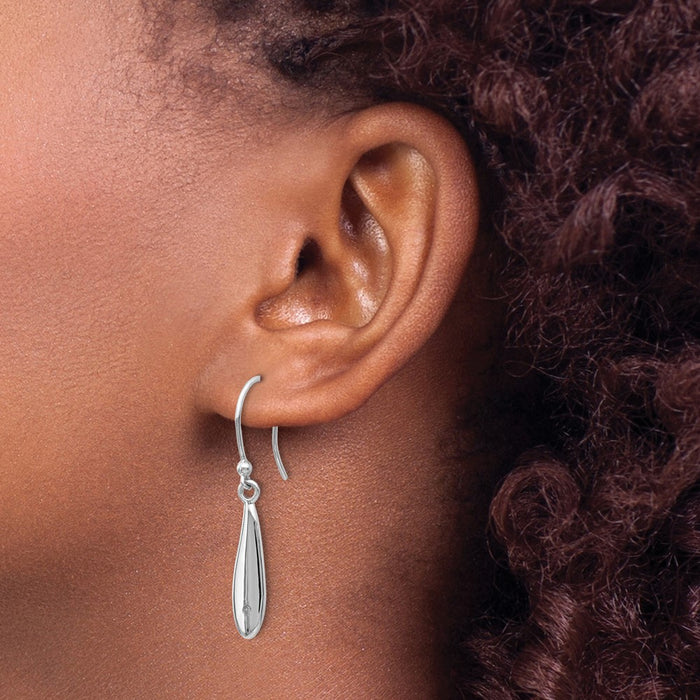 Buy Stylish White Ice Sterling Silver Rhodium-Plated Diamond Dangle Earrings-3
