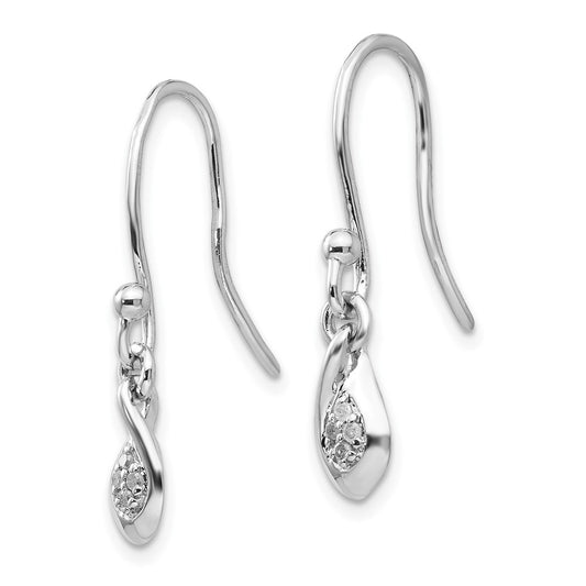 High-Quality White Ice Sterling Silver Rhodium-Plated Diamond Dangle Earrings