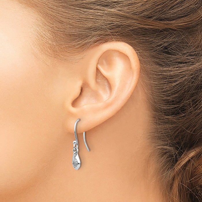 High-Quality White Ice Sterling Silver Rhodium-Plated Diamond Dangle Earrings-3