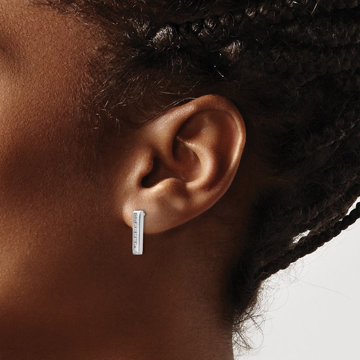 Exclusive White Ice Sterling Silver Diamond Drop Earrings | Stylish 14K Rhodium-3