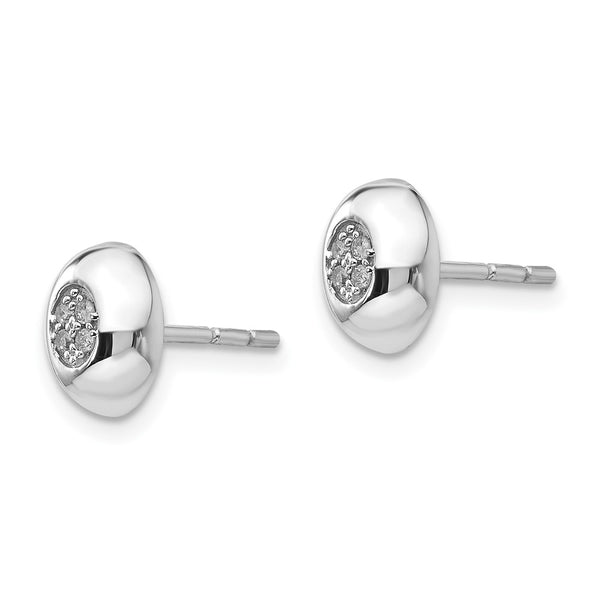 Rhodium-Plated Sterling Silver White Ice Diamond Stud Earrings