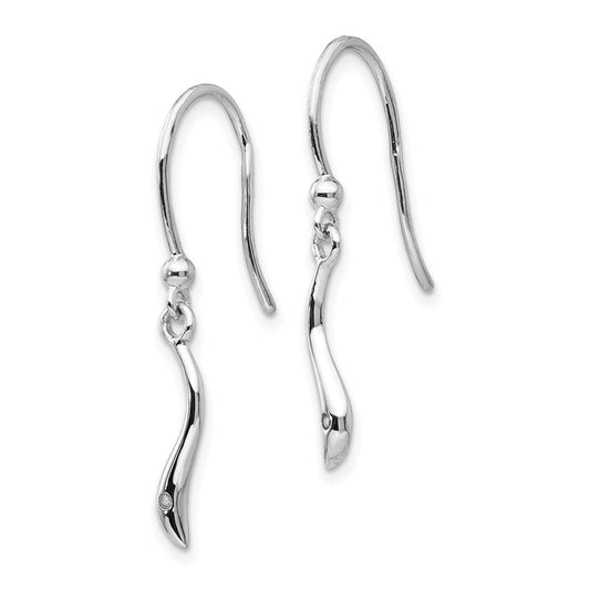 Buy Stylish White Ice Sterling Silver Diamond Dangle Earrings - 14K Rhodium