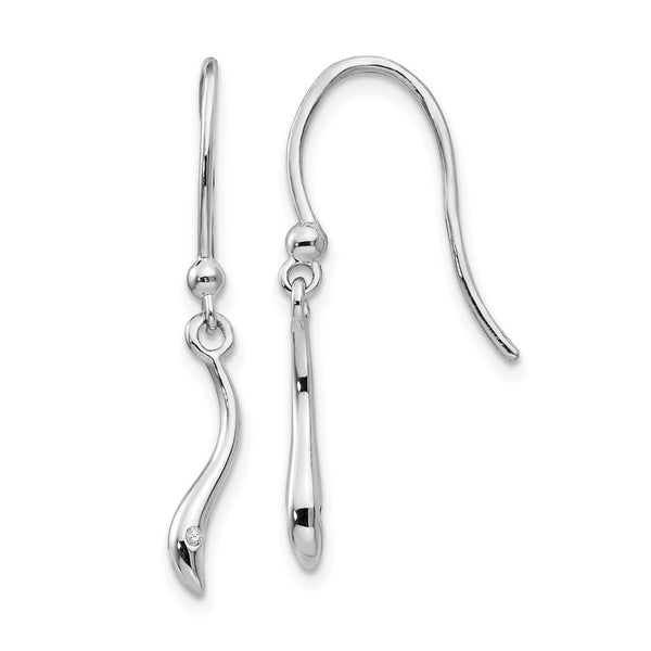 White Ice Sterling Silver Diamond Dangle Earrings - 14K Rhodium