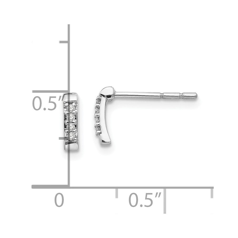 Buy Stylish Rhodium-Plated Sterling Silver Diamond Stud Earrings - 1.5ct