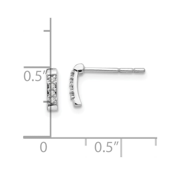 Buy Stylish Rhodium-Plated Sterling Silver Diamond Stud Earrings - 1.5ct-4