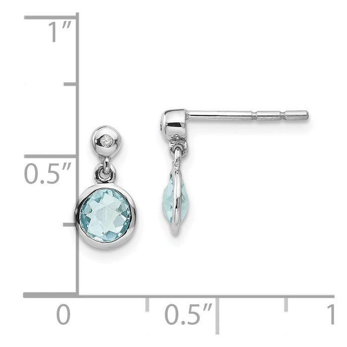 Buy Exclusive White Ice Sterling Silver Teardrop Earrings with Blue Topaz & Diamonds - Stylish Value!-4