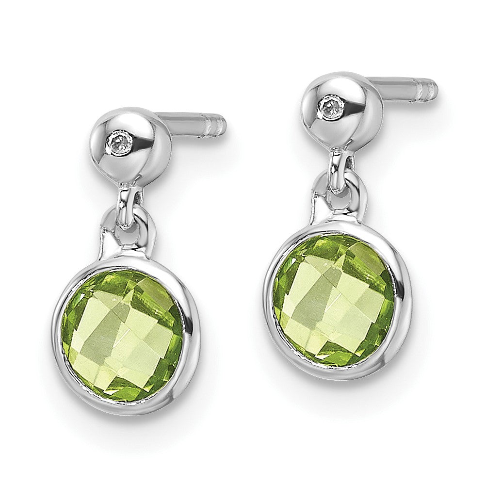 Buy Exclusive White Ice Sterling Silver Diamond & Peridot Dangle Earrings - Stylish & Affordable!