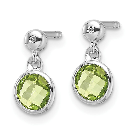Buy Exclusive White Ice Sterling Silver Diamond & Peridot Dangle Earrings - Stylish & Affordable!