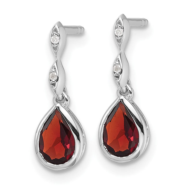 White Ice Rhodium-Plated Teardrop Earrings with Diamond Accents