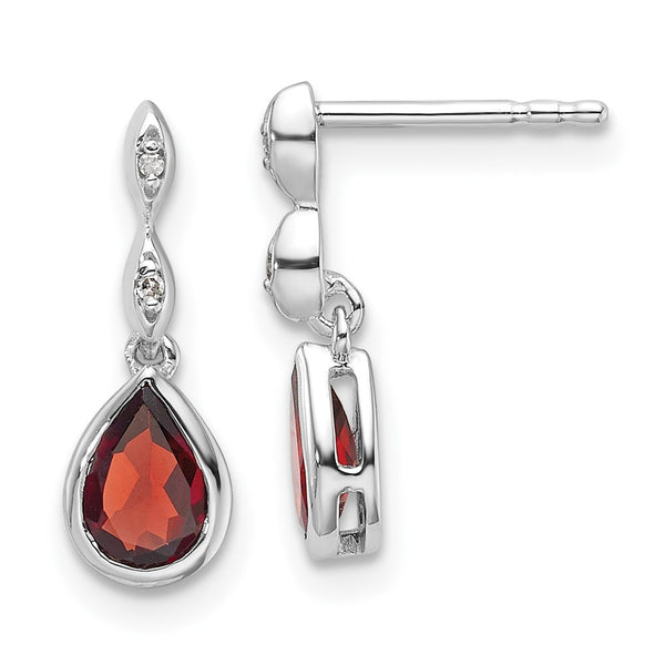 White Ice Rhodium-Plated Teardrop Earrings with Diamond Accents