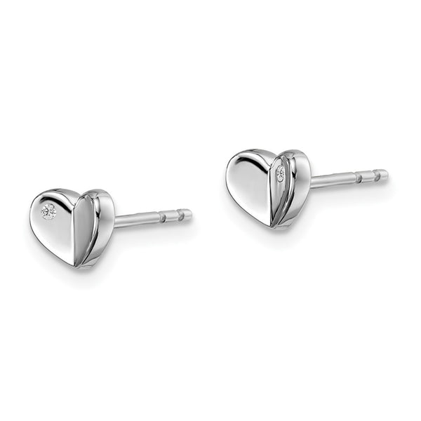 White Ice Rhodium-Plated Sterling Silver Diamond Heart Earrings - Style GR1-1009728
