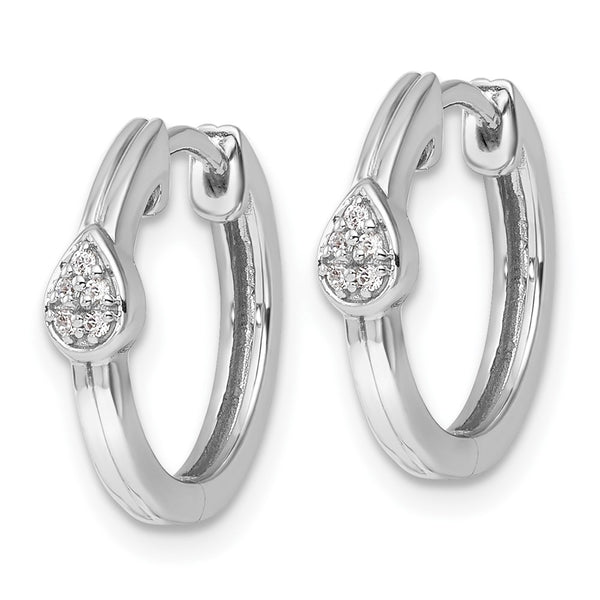 White Ice Rhodium-Plated Sterling Silver Diamond Teardrop Earrings