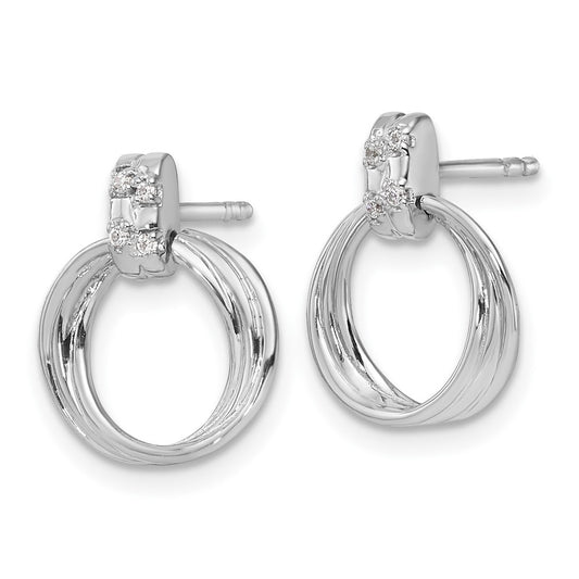 Exclusive White Ice Rhodium-Plated Sterling Silver Diamond Circle Earrings - Stylish & Affordable!