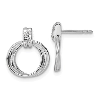 Exclusive White Ice Rhodium-Plated Sterling Silver Diamond Circle Earrings - Stylish & Affordable!