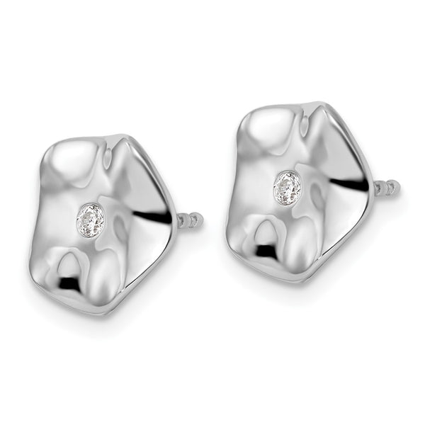 White Ice Rhodium-Plated Sterling Silver Diamond Earrings, 1.5"