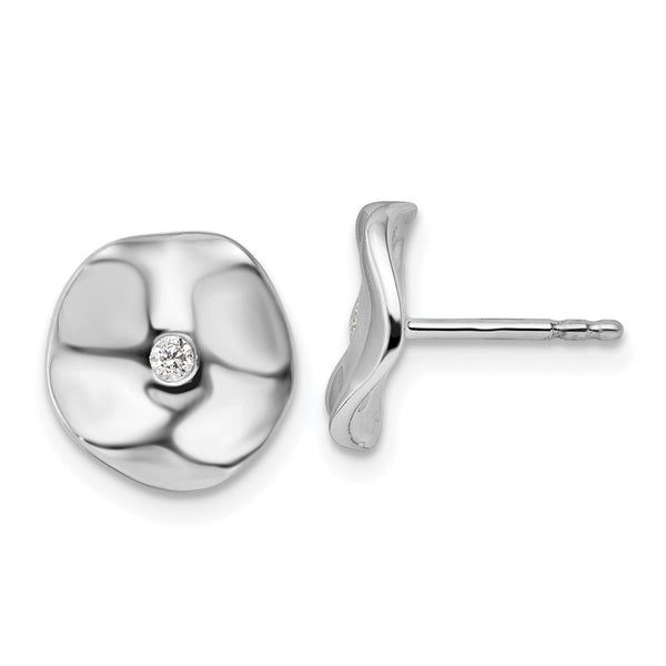 White Ice Rhodium-Plated Sterling Silver Diamond Earrings, 1.5"