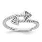 High-Quality Rhodium-Plated Sterling Silver Diamond Arrow Ring - Stylish Value!-1