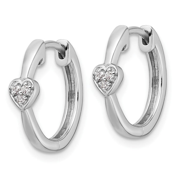 White Ice Rhodium-Plated Sterling Silver Diamond Hoop Earrings