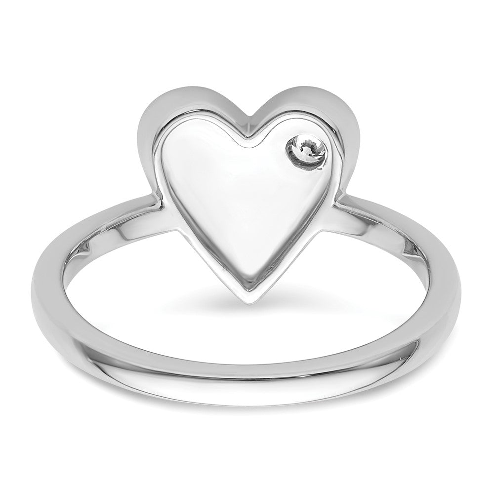 Shop Stylish Rhodium-Plated Sterling Silver Diamond Heart Ring | 14K Luxury Finish